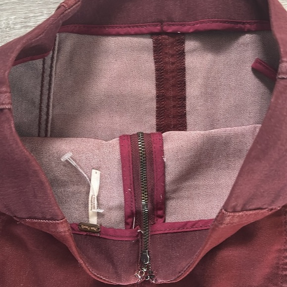 Free People Maroon Paneled Mini Skirt Sz 8 - Picture 8 of 10